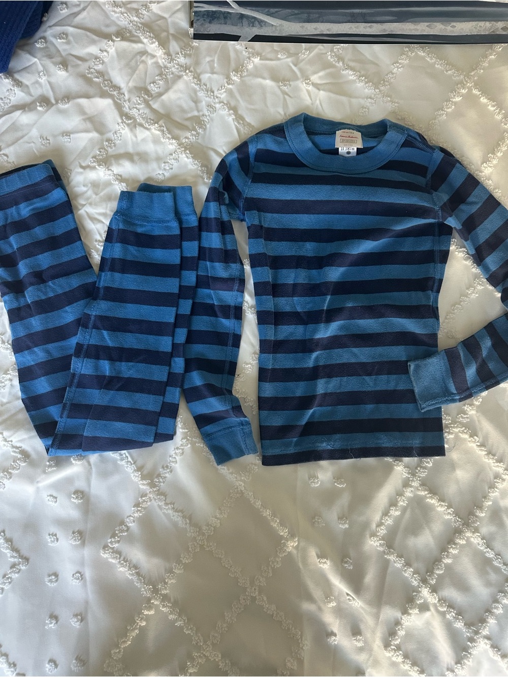 Hanna Andersson Navy and Blue Striped Kids Pajama Set